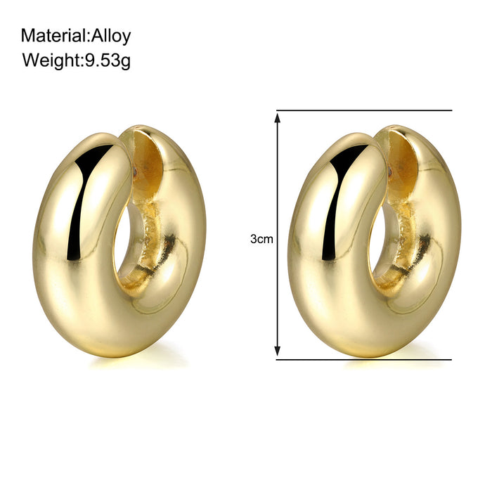Wholesale Exaggerated hollow ear loops with geometric C-shaped ear clips