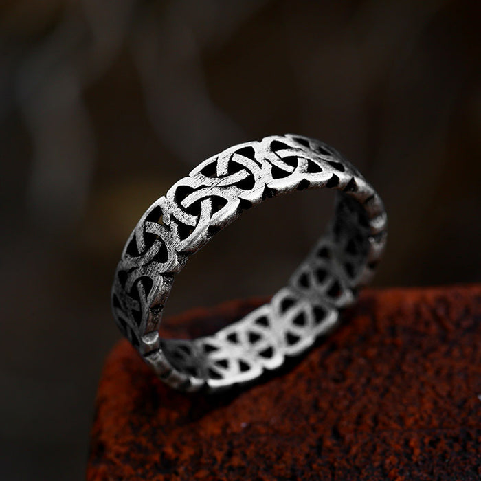 Wholesale Stainless steel fashionable and simple knot ring jewelry, retro titanium steel men's and women's rings