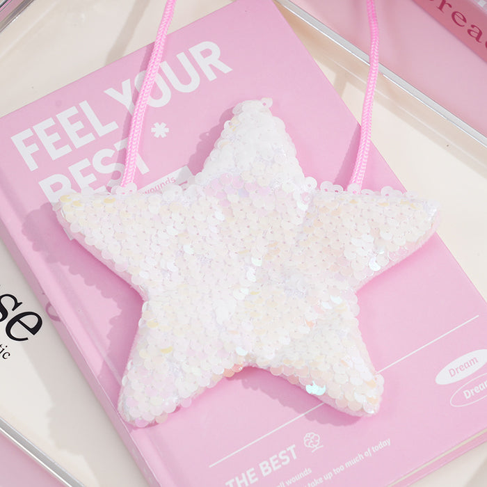 Wholesale Chic Sequined Star Coin Purse Polyester Wallet for Kids Everyday Use Resale
