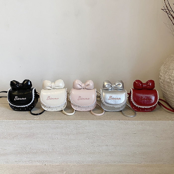 Wholesale Kids'  lace bow mini saddle shoulder bags
