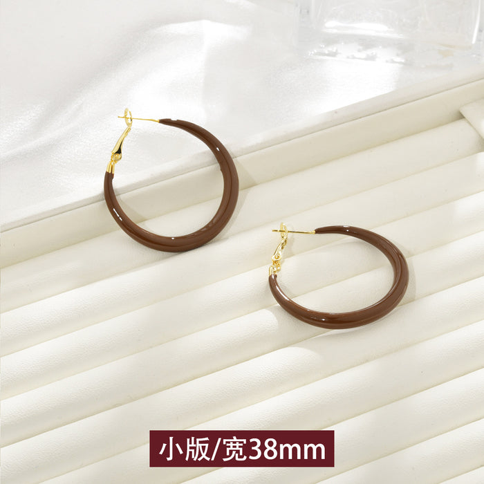 Wholesale   Red Hoop Earrings Slim Earrings Earrings for Women temperament