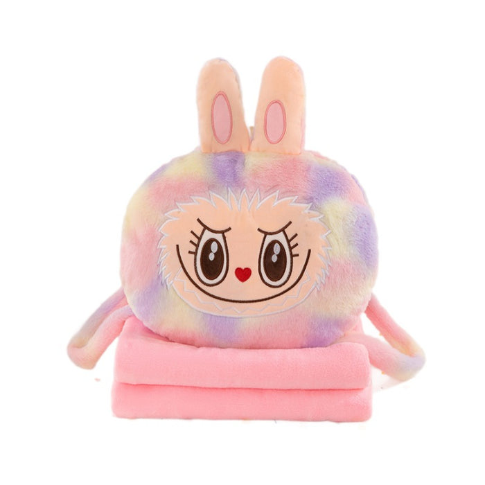 Wholesale Cute Cartoon Colorful Pillow Quilt Hand Warm Three-in-One Air Conditioning Blanket Doll Birthday Gift Doll
