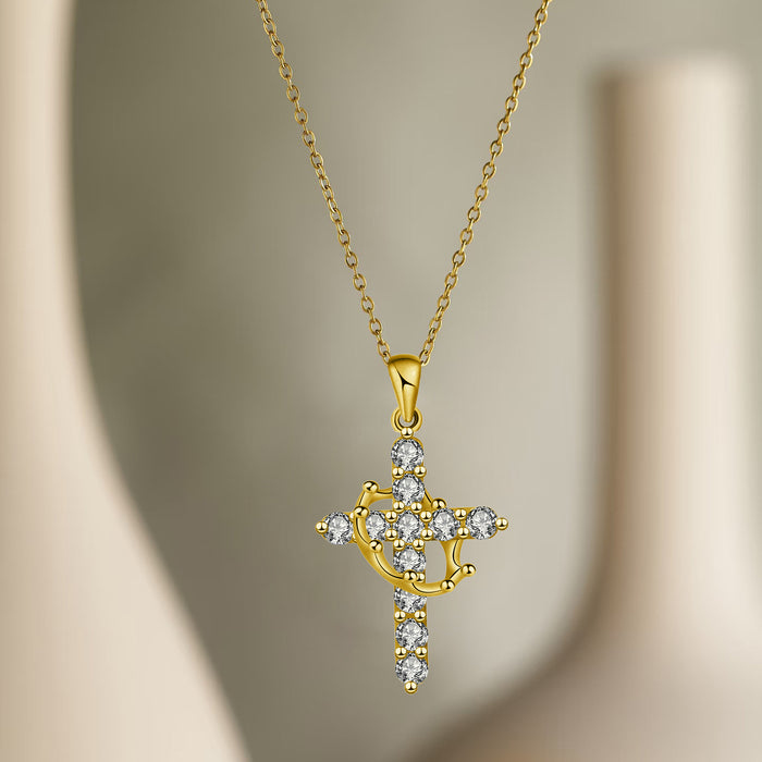 Wholesale Crown cross necklace, light luxury, niche, high-end accessories
