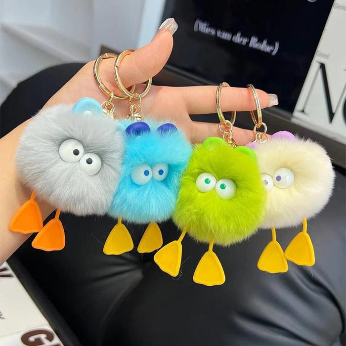 Wholesale cute plush big-eyed duck pendant Keychains