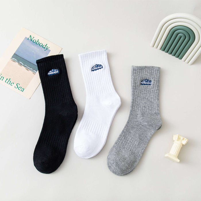 Wholesale Versatile unisex mid tube socks with thick thread mesh for couples