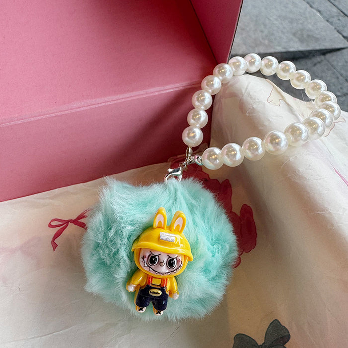 Wholesale Soft cute Pom Pom cartoon Keychains