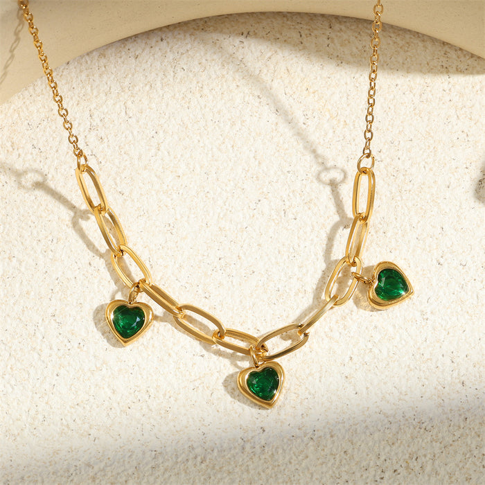 Wholesale Love zircon necklace, simple, fashionable, exquisite accessories, niche accessories