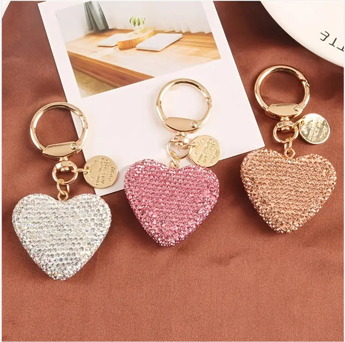 Wholesale Love Car Keychain Creative Diamond Love Earphone Case Bag Pendant Text Metal Tag Bag Accessories