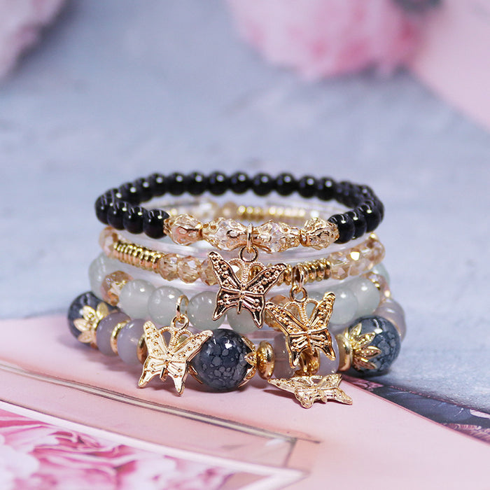 Wholesale Bohemian Butterfly Crystal Multilayer Bracelet JDC-BT-NHong013