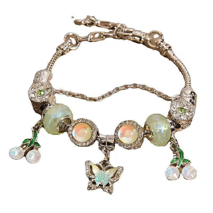 Wholesale Small niche luxury style bracelet with butterfly cherry pendant bracelet