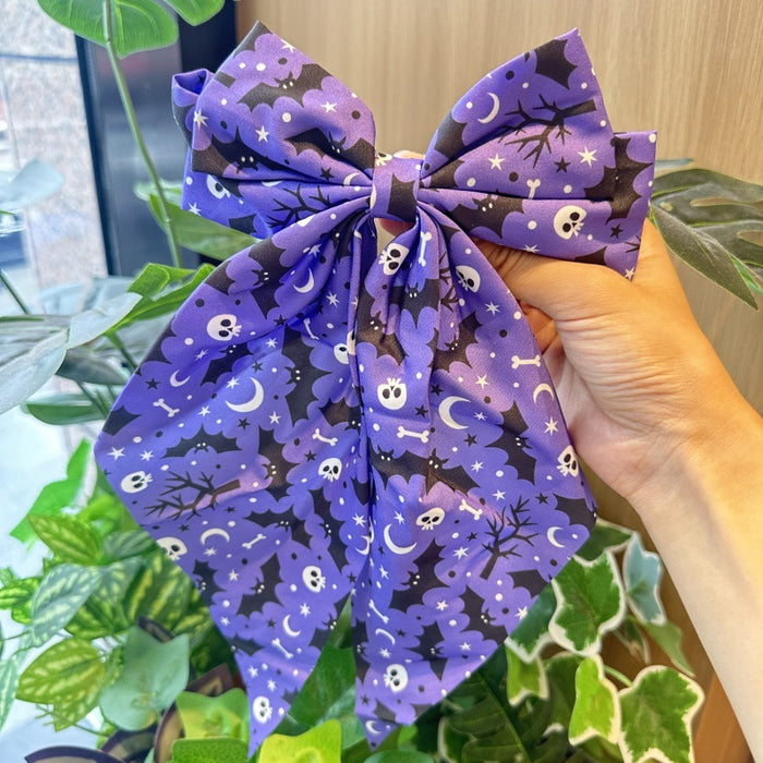 Wholesale  pumpkin ghost print bow spring clip funny ghost pattern hairpin dark style hair accessories