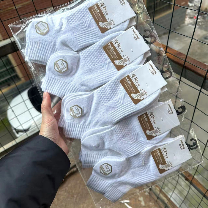 Wholesale Independently packaged thin socks, sweat absorbing and odor proof sports short tube socks, striped cotton socks
