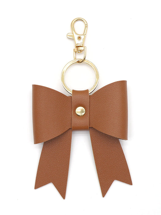 Wholesale Simple leather bow shape key chain bag pendant accessories