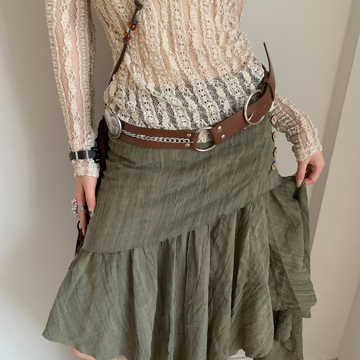 Wholesale Y2K Retro Studded PU Belt For Women Wide Waist Corset Design Fashion Accessory Boutique Resale