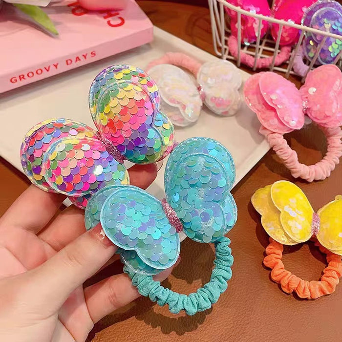 Wholesale Butterfly Hair Rope Children's Fabric Hair Band JDC-HS-Jiangx001