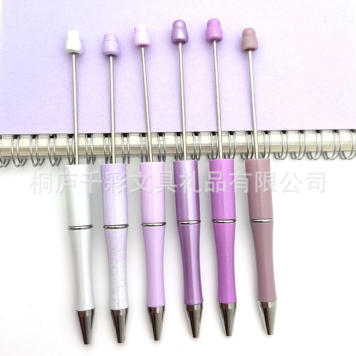 Wholesale Six-pack Plastic Beaded Ballpoint Pen JDC-PN-GanCai006