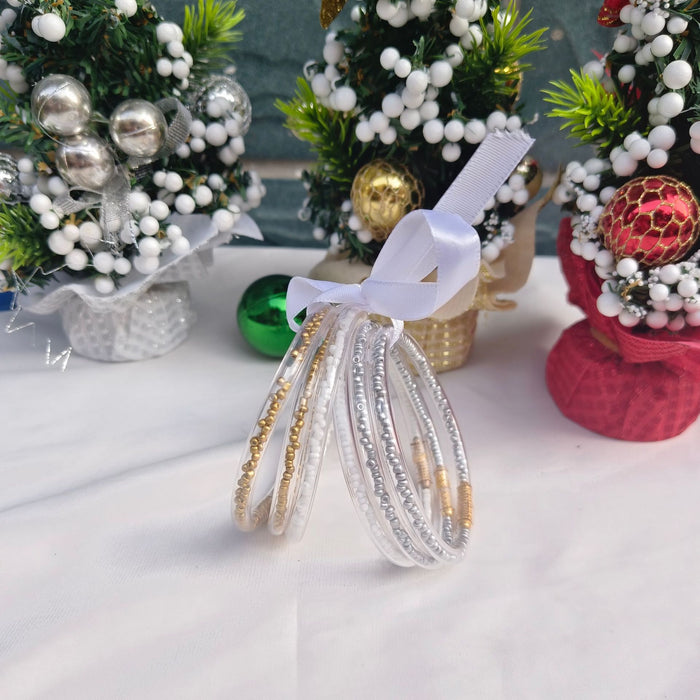 Wholesale 6-layer ribbon silicone tube Christmas bracelet