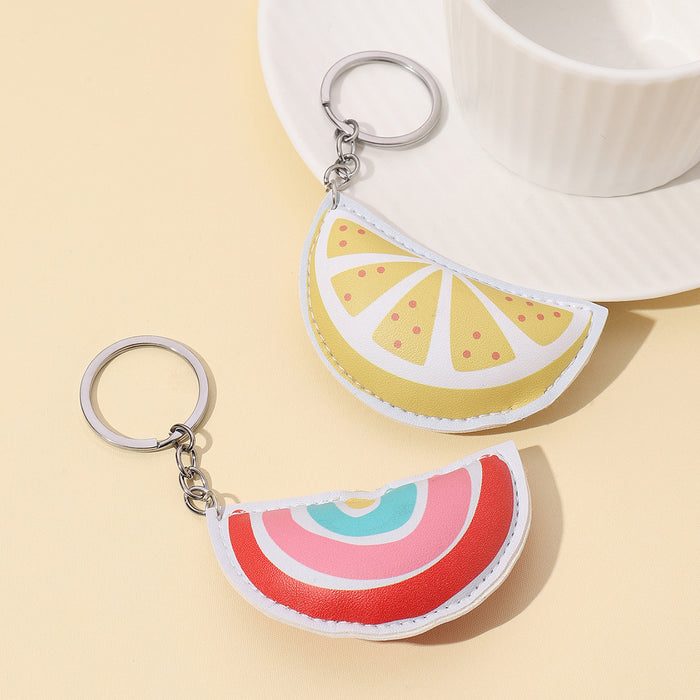 Wholesale PU Filled Cotton Rainbow Keychain JDC-KC-RongRui004