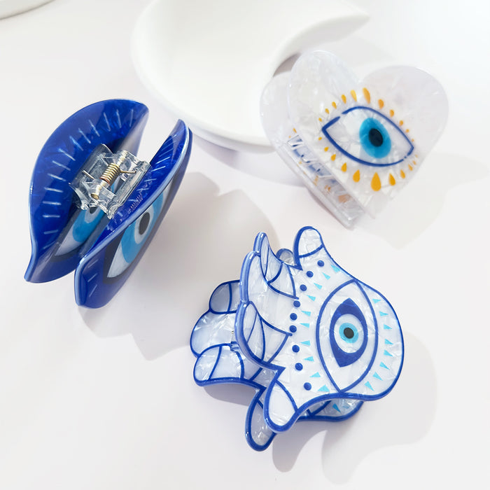 Wholesale Devil' s Eye Hair Clip Retro Blue Eyes Fatima' s Palm Grip  Evil Eye Headpiece
