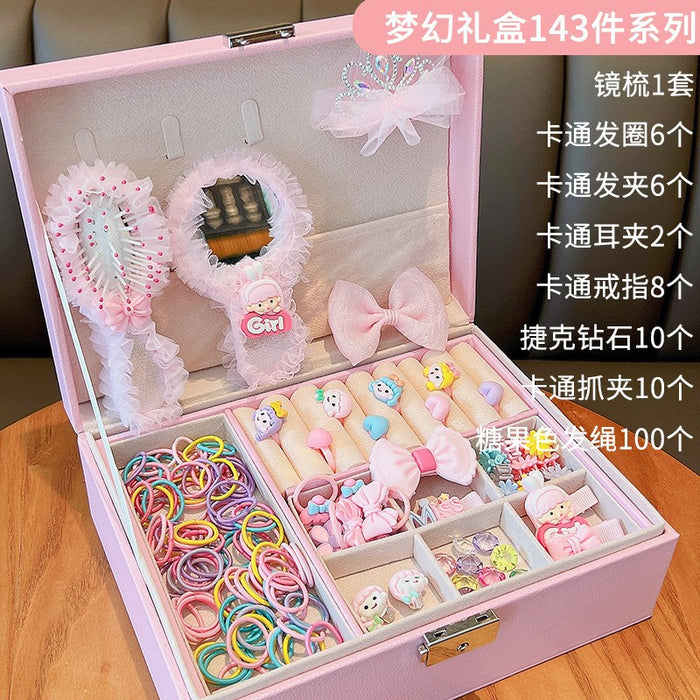 Wholesale Children' s New Headwear Girl Birthday Gift Jewelry Box Princess Girl Hair Accessories Set Gift Box Baby Hair Clip