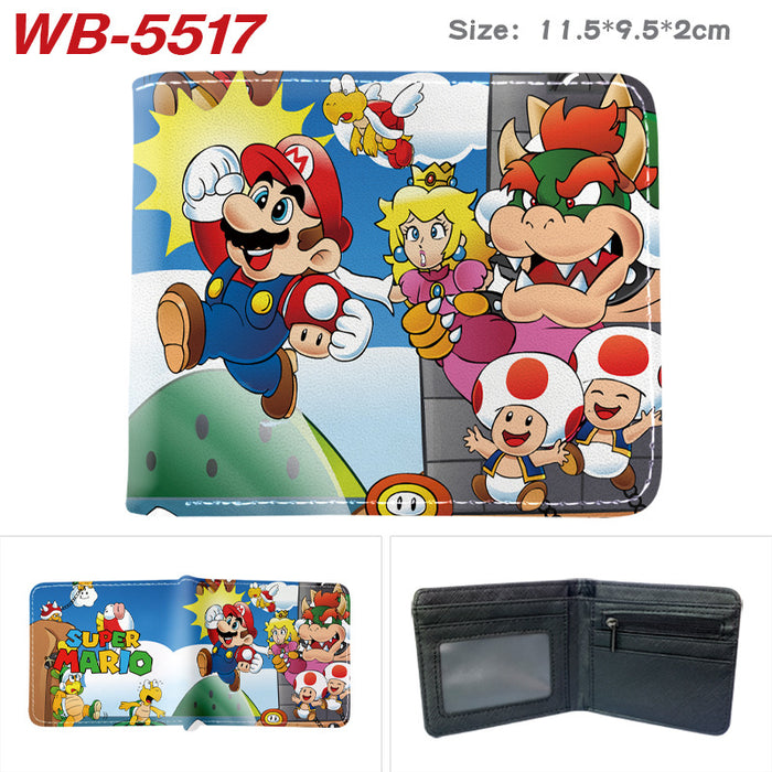 Wholesale Anime Cartoon Print PU Leather Bi Fold Wallet Street Fashion Unisex Student Wallets Waterproof Full Color Design Fashion Accessory Resale