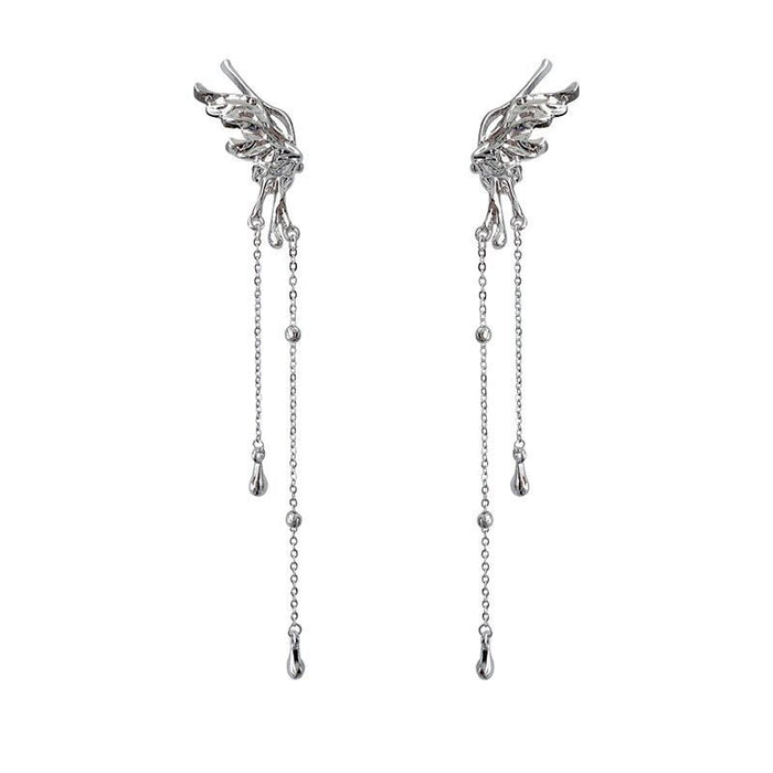Wholesale Butterfly ear bone clip, niche high-end feeling, ear hook without ear hole, ear clip with tassel earrings and earrings
