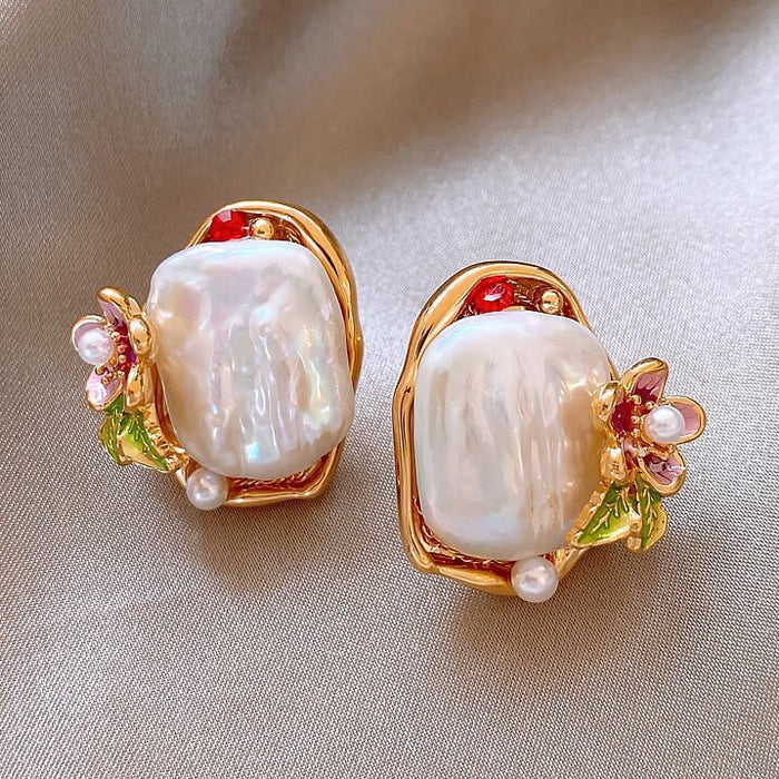 Wholesale Baroque Pearl Earrings Women's 925 Silver Needle