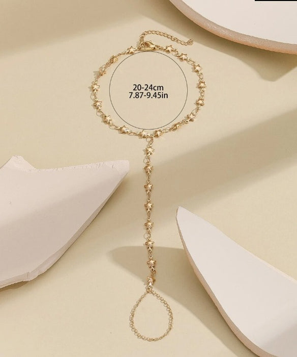 Wholesale Pearl Finger Chain Personality Ladies Temperament Bracelet Metal Wear Finger Bracelet