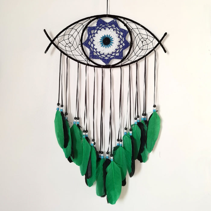 Wholesale Bohemian Evil Eye Dream Catcher Wall Decor Blue