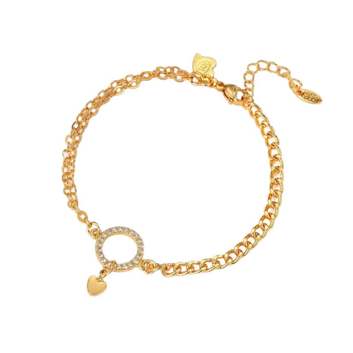 Wholesale Fashionable temperament bracelet inlaid with diamonds, geometric luxury, minimalist hand jewelry