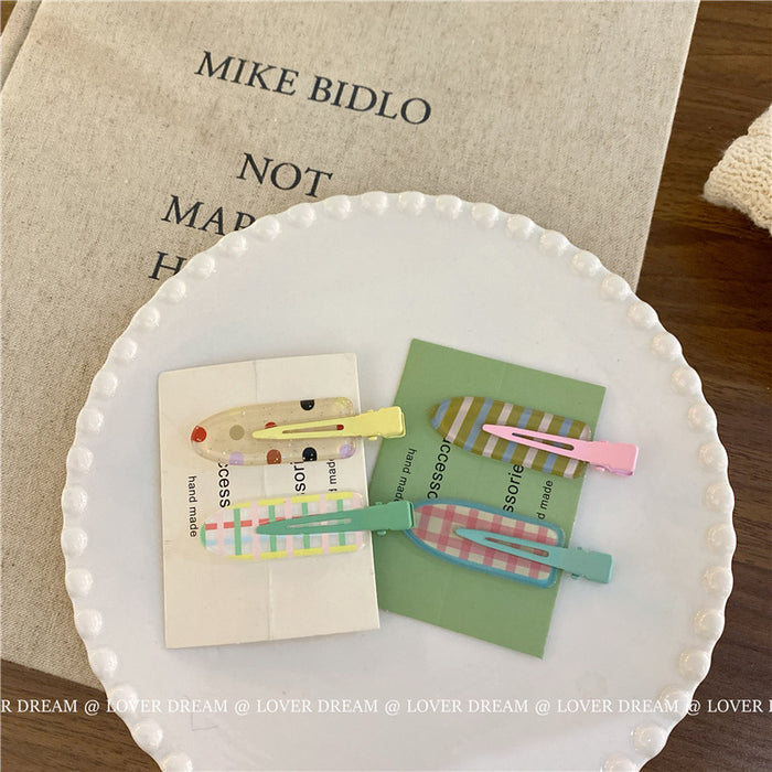 Wholesale Plaid seamless clip hair clip makeup clip bangs clip hair accessory