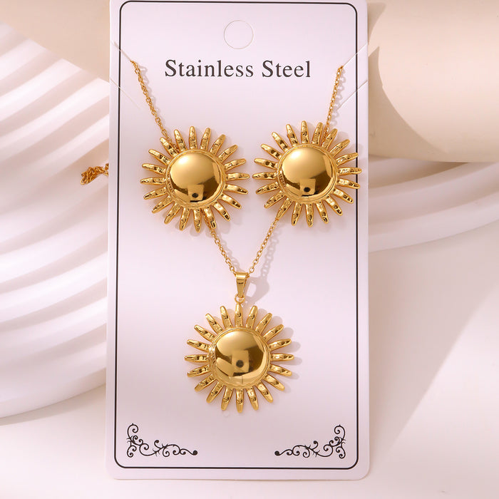 Wholesale RetroEarrings Necklace Stainless Steel Gold-Plated Jewelry