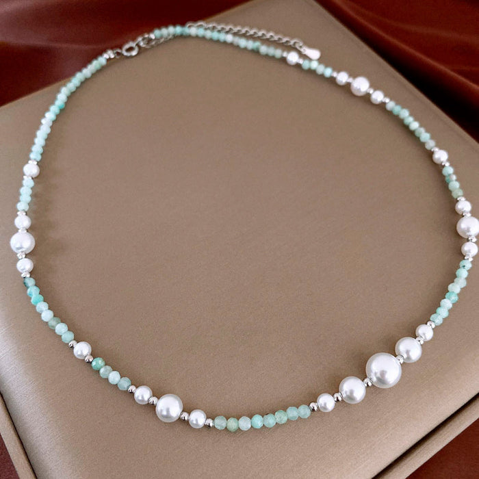 Wholesale Light luxury patchwork necklace with a high-end feel, pearl collarbone necklace, layered design accessories