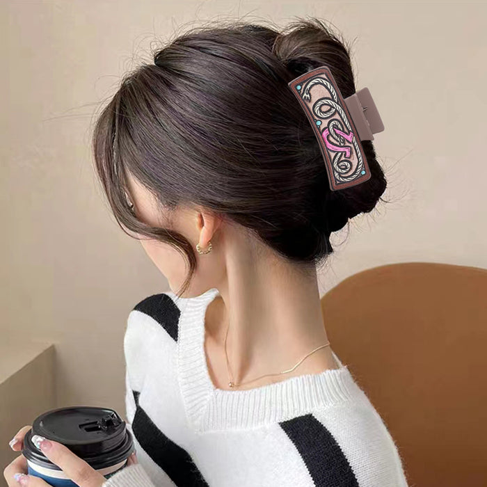 Wholesale West Denim Wind Cactus Sunflower Letter Hairpin Women Shark Clip