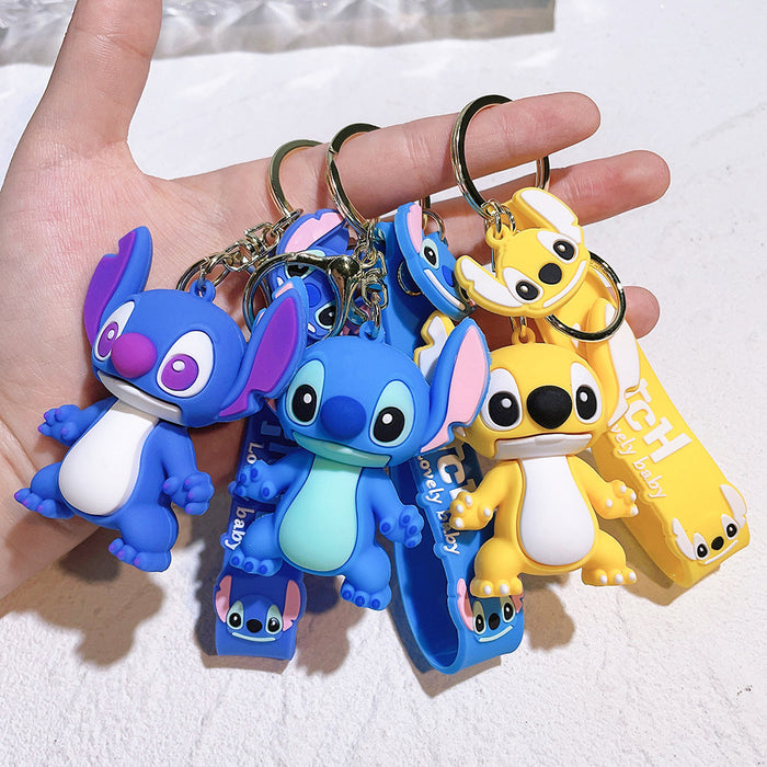 Wholesale color key chain soft rubber doll  pvc  car key chain pendant small gift