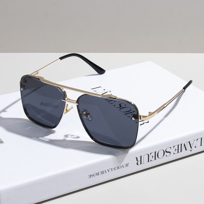 Wholesale Transparent Blue Sunglasses Men's Double Beam Driving Sunglasses Travel Uv Protection