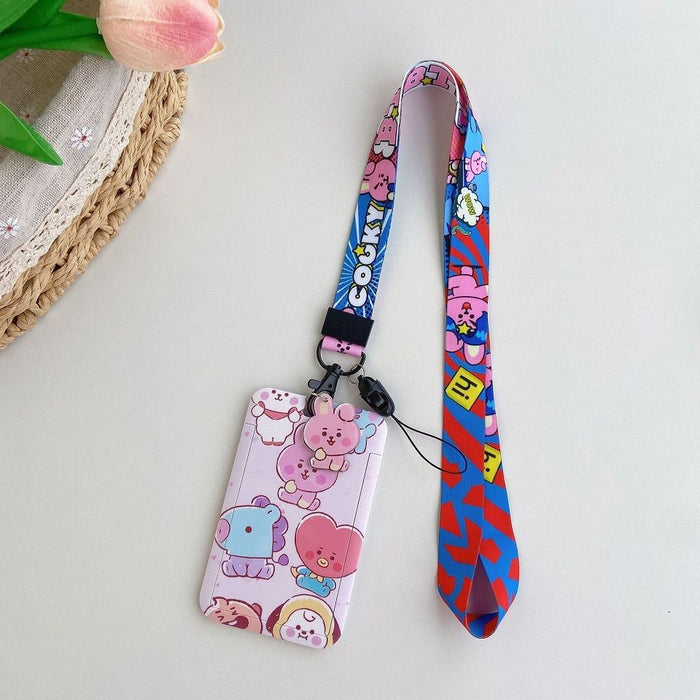 Wholesale Acrylic Cartoon Long Rope Card Holder Keychain JDC-KC-ZhangX007