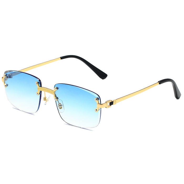 Wholesale  Rimless Trim Spring Foot Sunglasses Women's  Gradient Sunglasses Men's