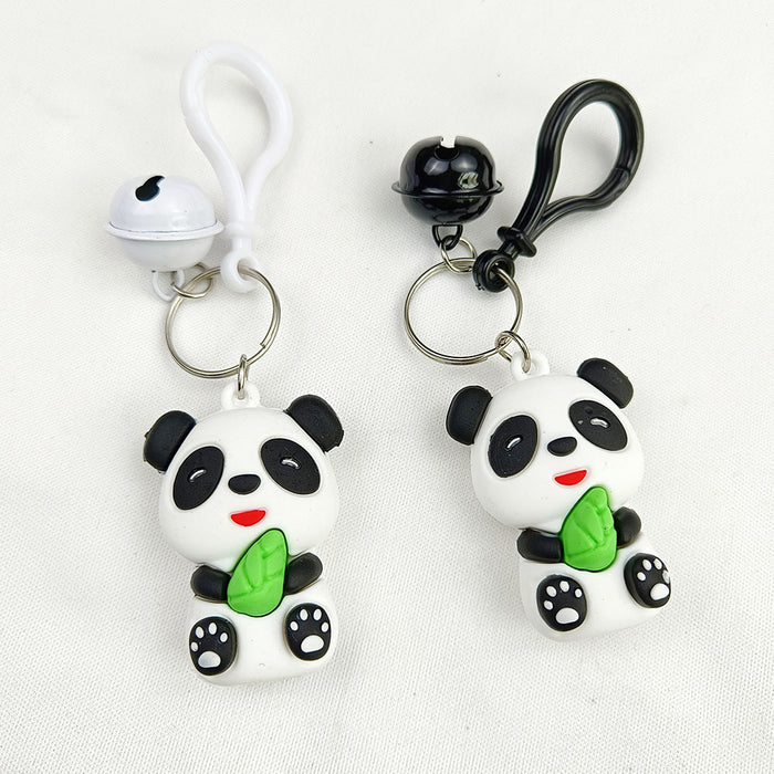 Wholesale  Cute cartoon panda keychain PVC  doll schoolbag pendant