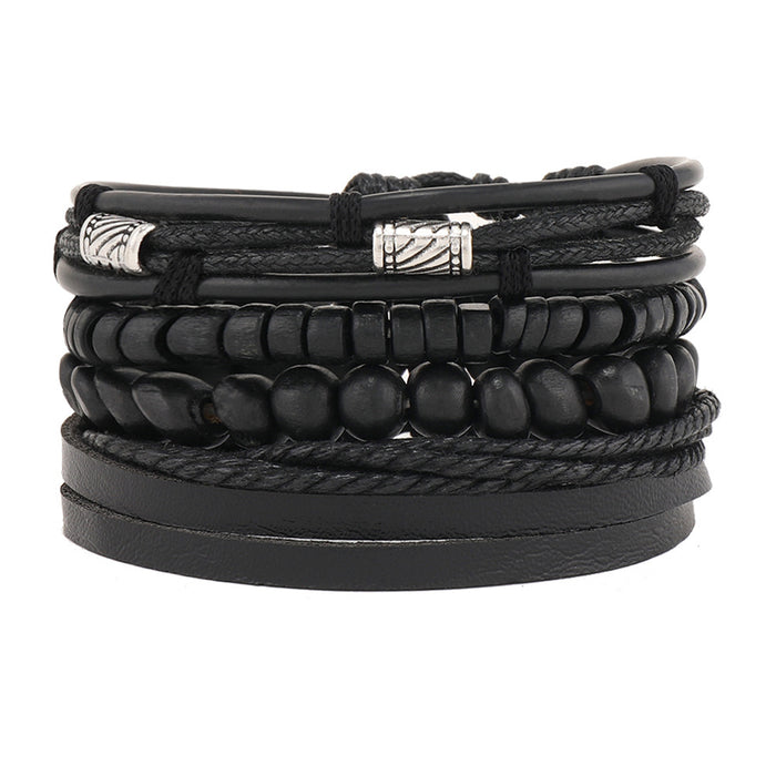 Wholesale Vintage Men's Bracelet Multilayer Alloy Leather Bracelet JDC-BT-XH021