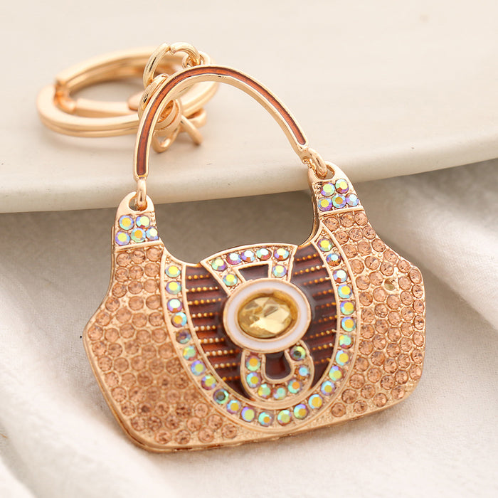 Wholesale Creative Rhinestone Small Shoulder Bag Alloy Keychain JDC-KC-ChaoK037