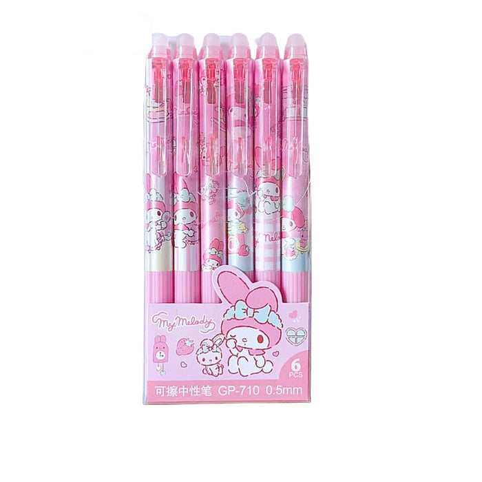 Wholesale Box of 6 Cartoon Print Erasable Ballpoint Pens
