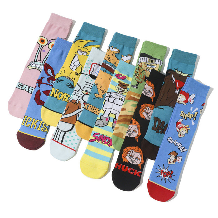 Wholesale cartoon tide socks female male socks sponge socks long cotton socks