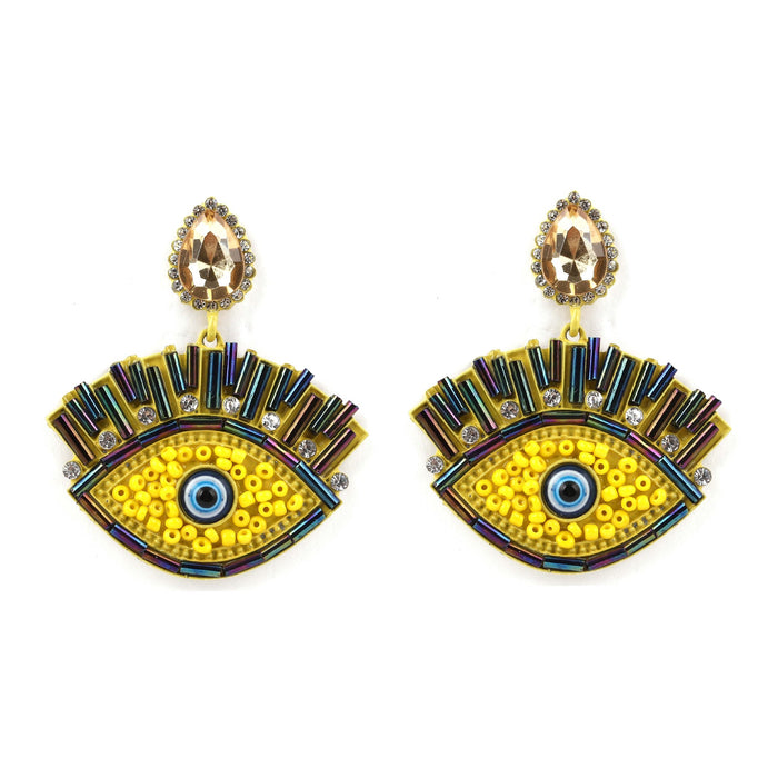 Wholesale Halloween Series Devil Eyes Alloy Diamond Earrings JDC-ES-YueLi013