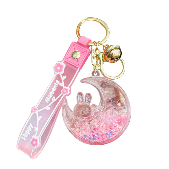 Wholesale Luminous Bubble Bead Star Moon Rabbit Sand Keychain