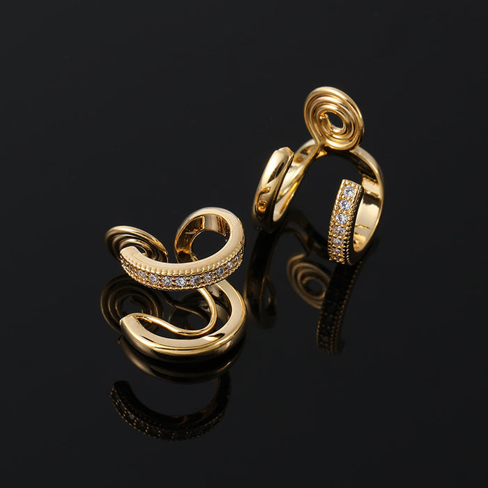 Wholesale Ear Clip Cold Style Double Ear Ring Elegant Earrings Earrings for Women