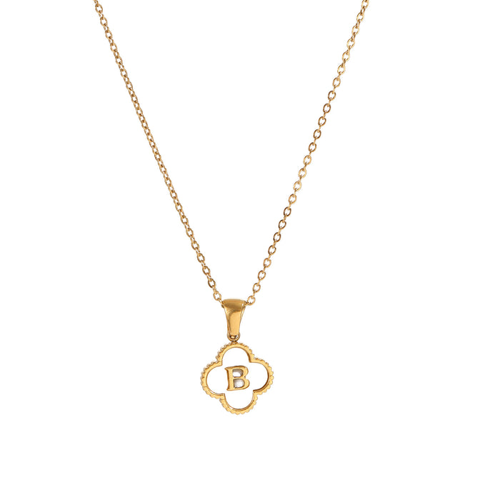 Wholesale Four-leaf clover pendant stainless steel 18K gold necklace