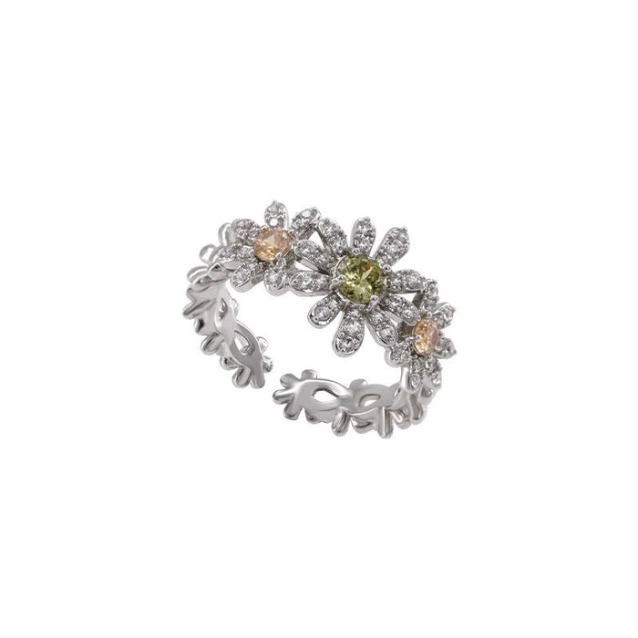 Wholesale Light Luxury Full Diamond  Ring Early Spring Niche High-End Index Finger Ring Gentle Retro Ring