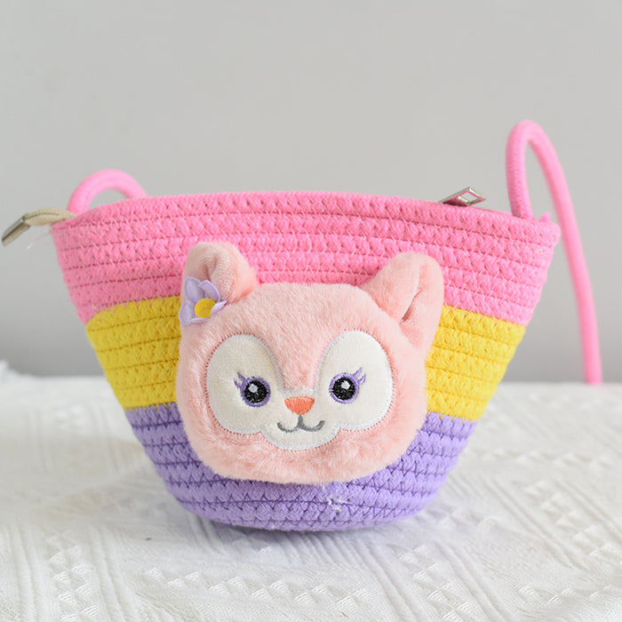 Wholesale  small bag children's straw bag Mini small bag children's shoulder bag beach play messenger bag