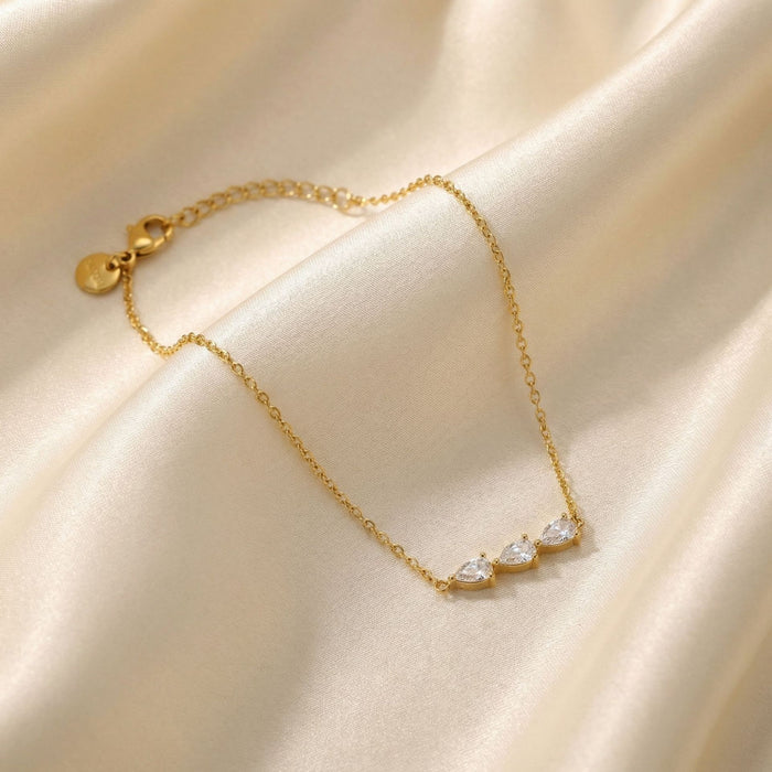 Wholesale Vintage gold teardrop geometric diamond bracelet Stainless Steel Bracelets